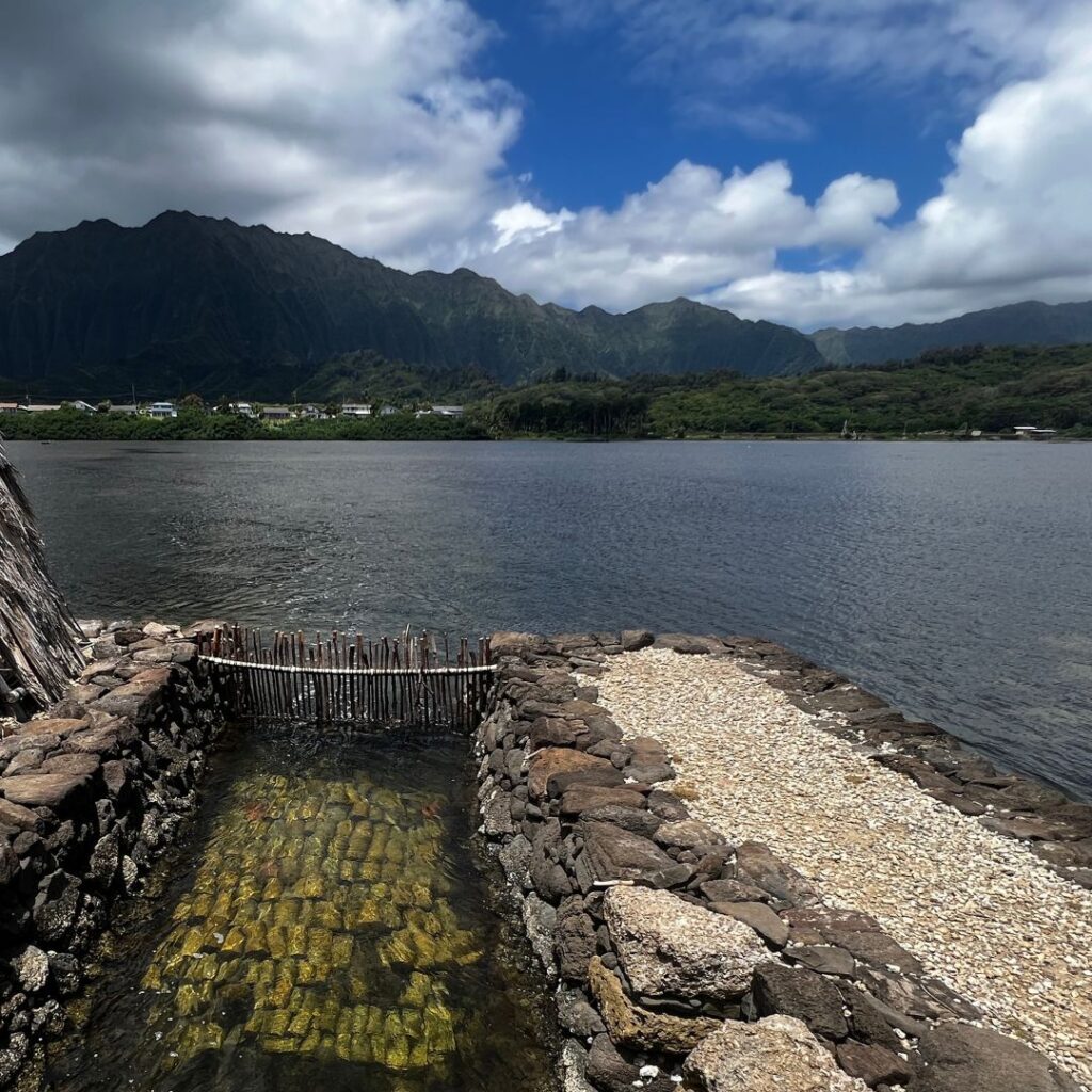 He'eia Fishpond Volunteer Opportunities: Participate in Ancient Aquaculture Hawaii Calling View of the Ko'olau Mountains from the fishpond wall, only accessible by being a He'eia Fishpond Volunteer.