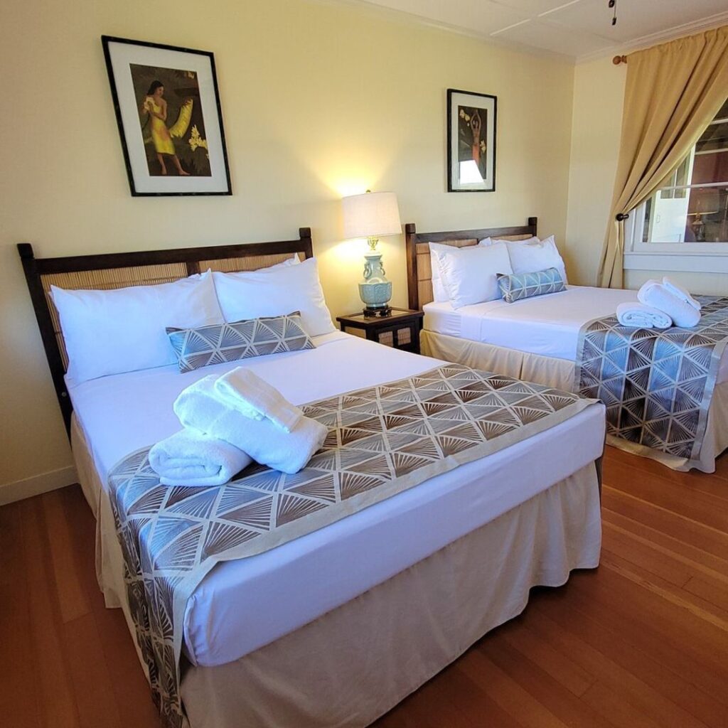 a room with two beds