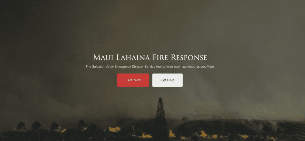 Donate to Trusted Maui Charities | Reputable Ways to Help Lāhainā Fire Victims Hawaii Calling a screenshot of a fire response