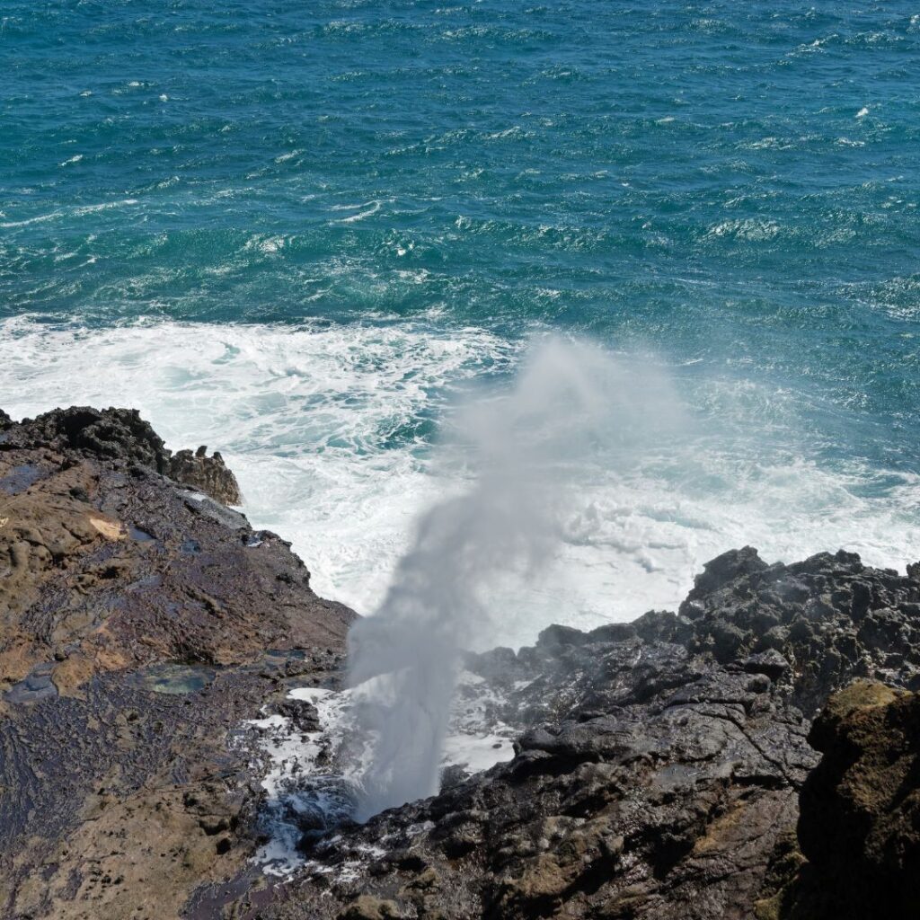 Top 50 Free And Cheap Things To Do On Oahu (2025) Hawaii Calling a water spouting out of a rocky shore