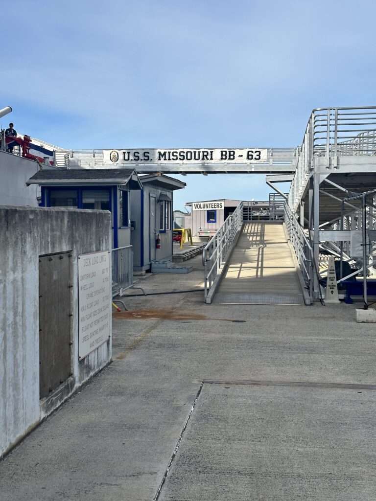 Volunteering At The Battleship Missouri Memorial | Amazing History Behind The Scenes Hawaii Calling a ramp leading to a building