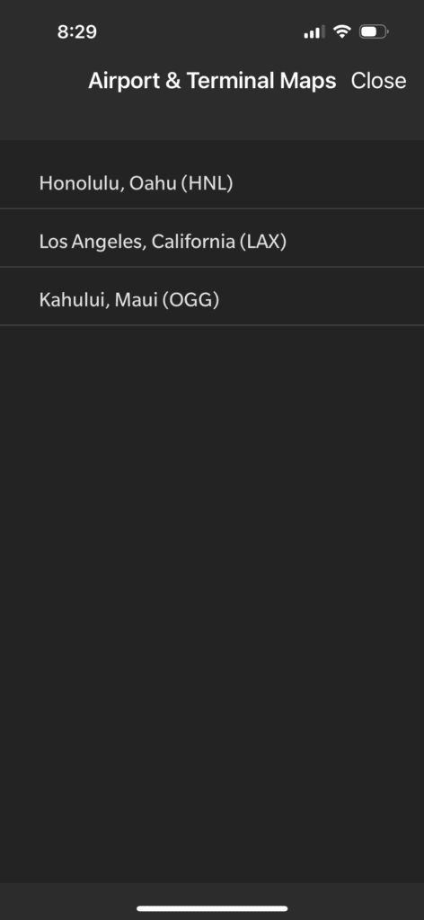 Hawaiian Airlines Mobile App Updated | Upgrade Or Rage Tapping? Hawaii Calling Hawaiian Airlines Mobile App showing airport terminals