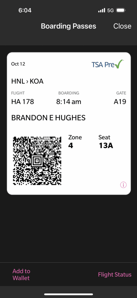 Review: Hawaiian Airlines Boeing 717 Economy HNL-KOA Hawaii Calling a screenshot of a phone
