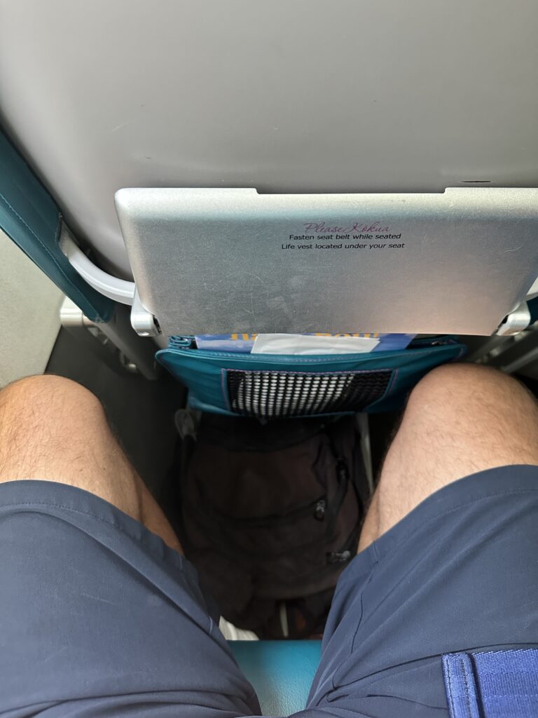 Review: Hawaiian Airlines Boeing 717 Economy KOA-HNL Kona To Honolulu Hawaii Calling Hawaiian Airlines Boeing 717 Economy KOA-HNL leg room