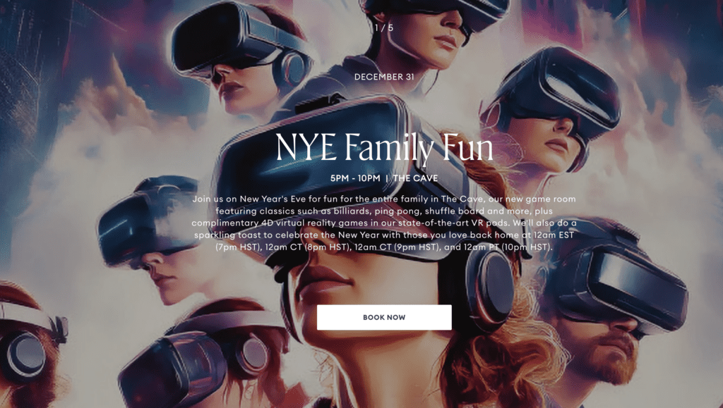 Best Way To Celebrate New Year's Eve In Hawaii (2024-25) Hawaii Calling a group of people wearing virtual reality goggles for new years eve celebration on maui at grand wailea