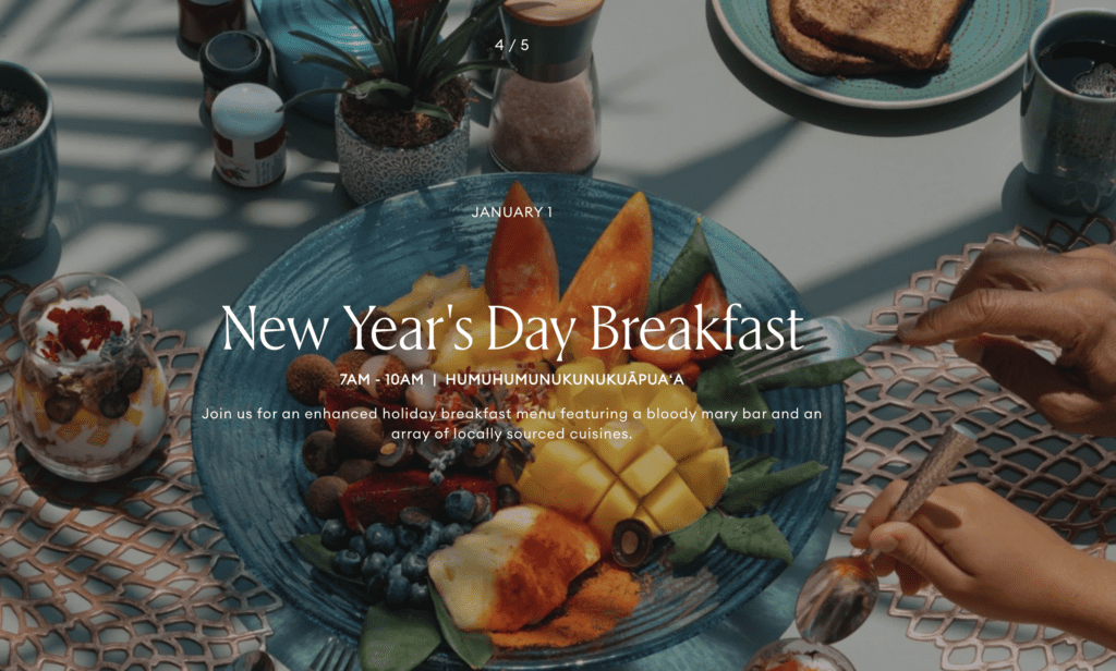 Best Way To Celebrate New Year's Eve In Hawaii (2024-25) Hawaii Calling a blue plate with fruit on it at the grand wailea for new years day breakfast