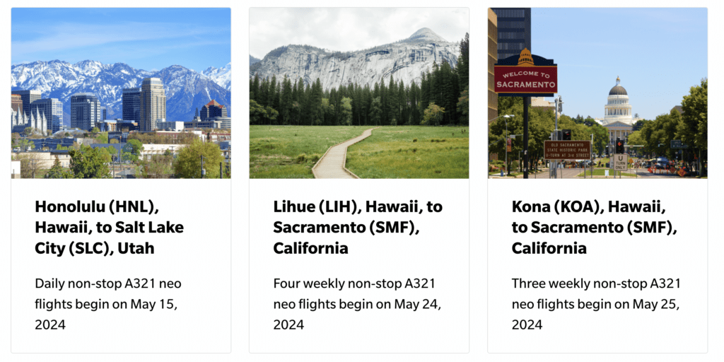 New Hawaiian Airlines Routes Added for May, 2024 Hawaii Calling a collage of a group of images of a city