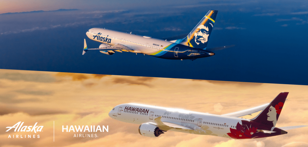 Alaska Airlines Buying Hawaiian Airlines Hawaii Calling a collage of airplanes in the sky