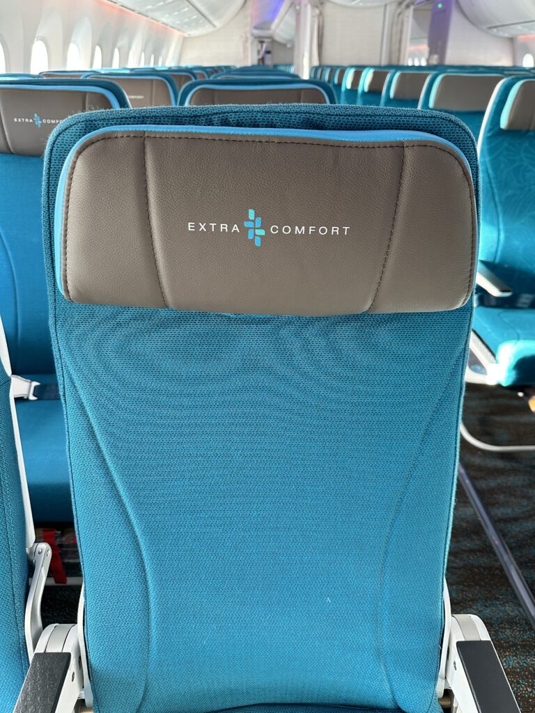Hawaiian Airlines Boeing 787 Dreamliner Walk Through Hawaii Calling a seat on an airplane