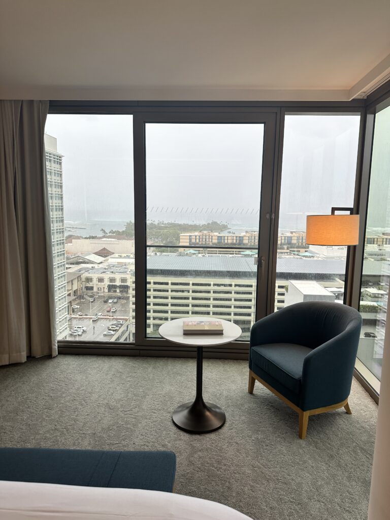 Review: Renaissance Honolulu Hotel & Spa | Oahu's Newest Hotel Hawaii Calling a room with a table and chair