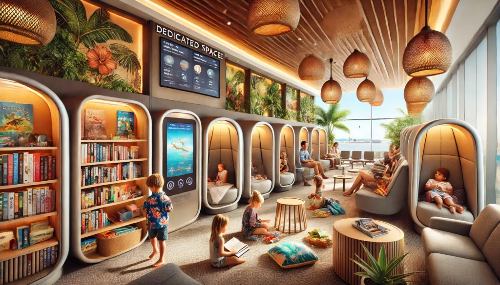 Opportunity For Alaska Airlines To Redefine Airport Lounges | Leisure Destinations & Local Culture Hawaii Calling a group of kids sitting in a room with a large screen