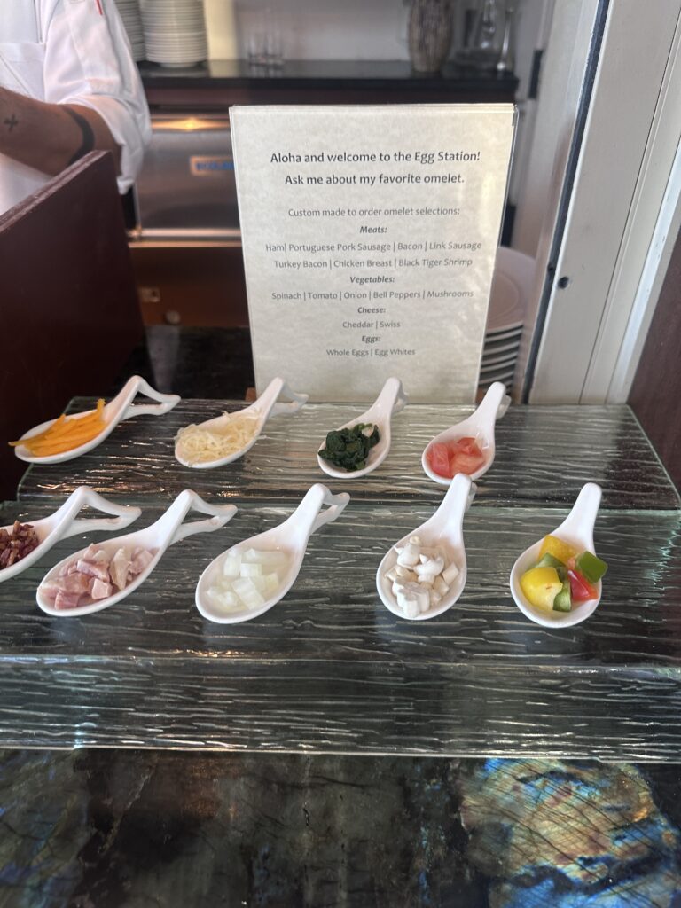 Ka La'i Waikiki Beach, A Hilton LXR Property | Review & Video Hawaii Calling a group of spoons with different types of food in them