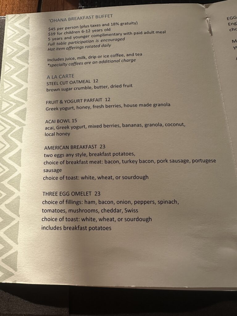 Ka La'i Waikiki Beach, A Hilton LXR Property | Review & Video Hawaii Calling a menu of a restaurant