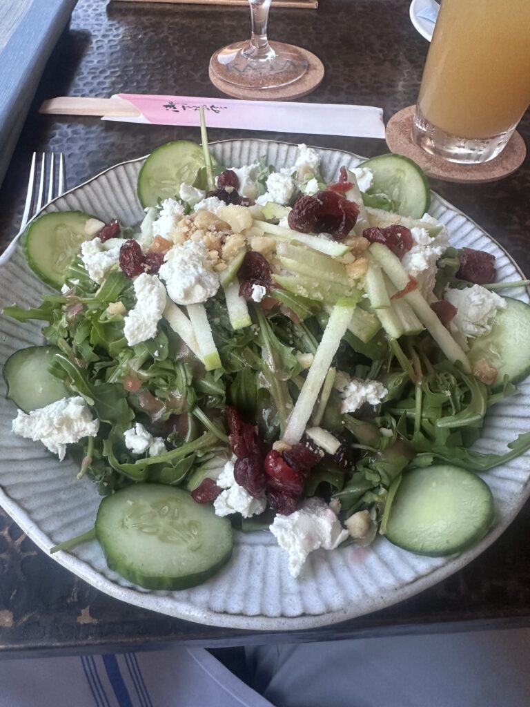 Ka La'i Waikiki Beach, A Hilton LXR Property | Review & Video Hawaii Calling a plate of salad with cucumbers and cranberries