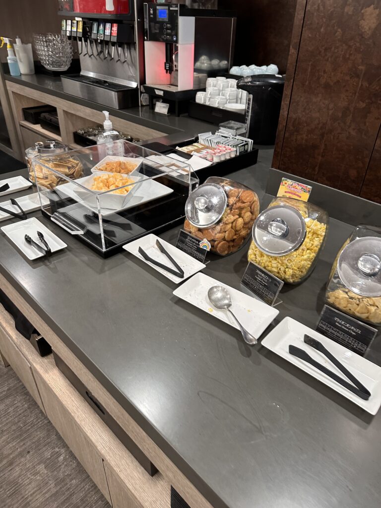 American Airlines Premium Economy Review: Honolulu (HNL) to Phoenix (PHX) on the Boeing 787-8 Hawaii Calling a buffet table with food in containers