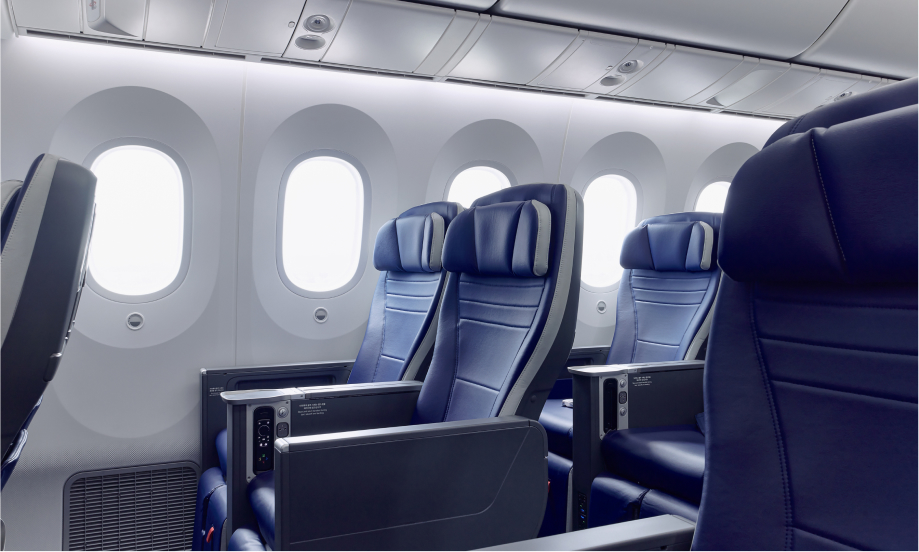 a row of seats in an airplane