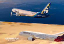 Alaska Mileage Plan + HawaiianMiles Merge — Here’s What Changes August 20 a collage of airplanes in the sky