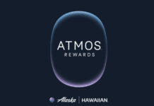 ATMOS It Is: Alaska and Hawaiian Airlines Unveil Their New Loyalty Program a blue oval with white text