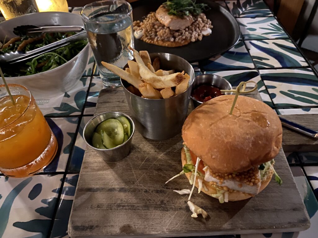 a plate of food on a table