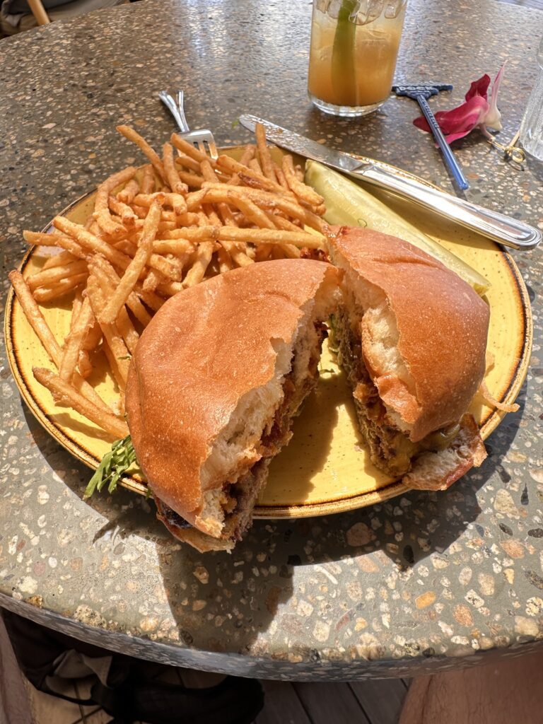 a plate of food with a sandwich and fries