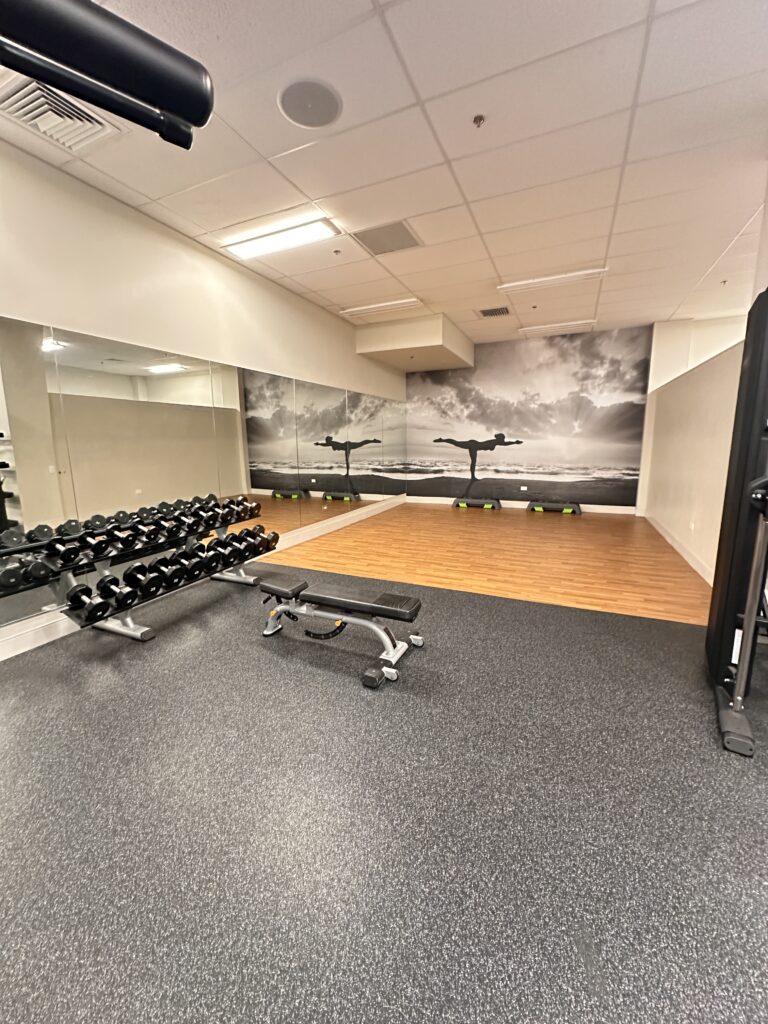 a gym with weights in it