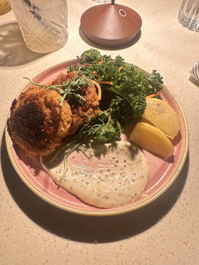 a plate of food on a table