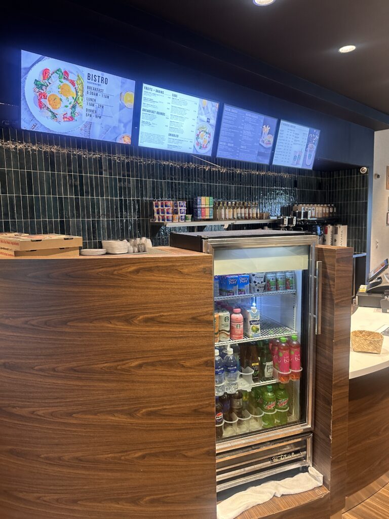 a refrigerator with drinks in it