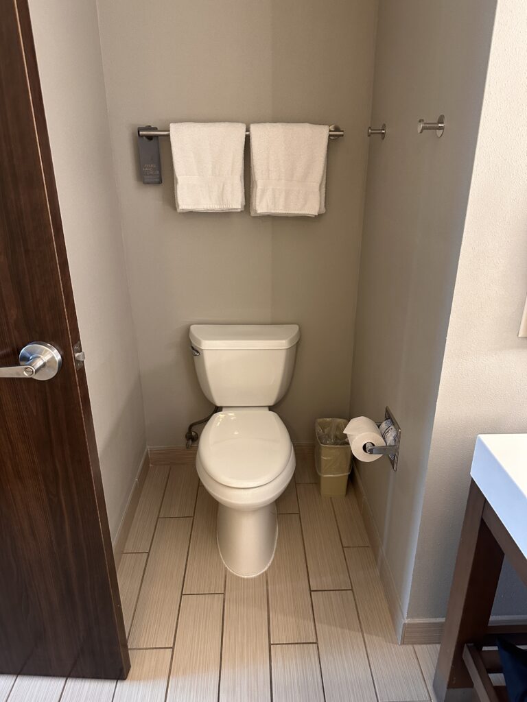 a toilet in a bathroom