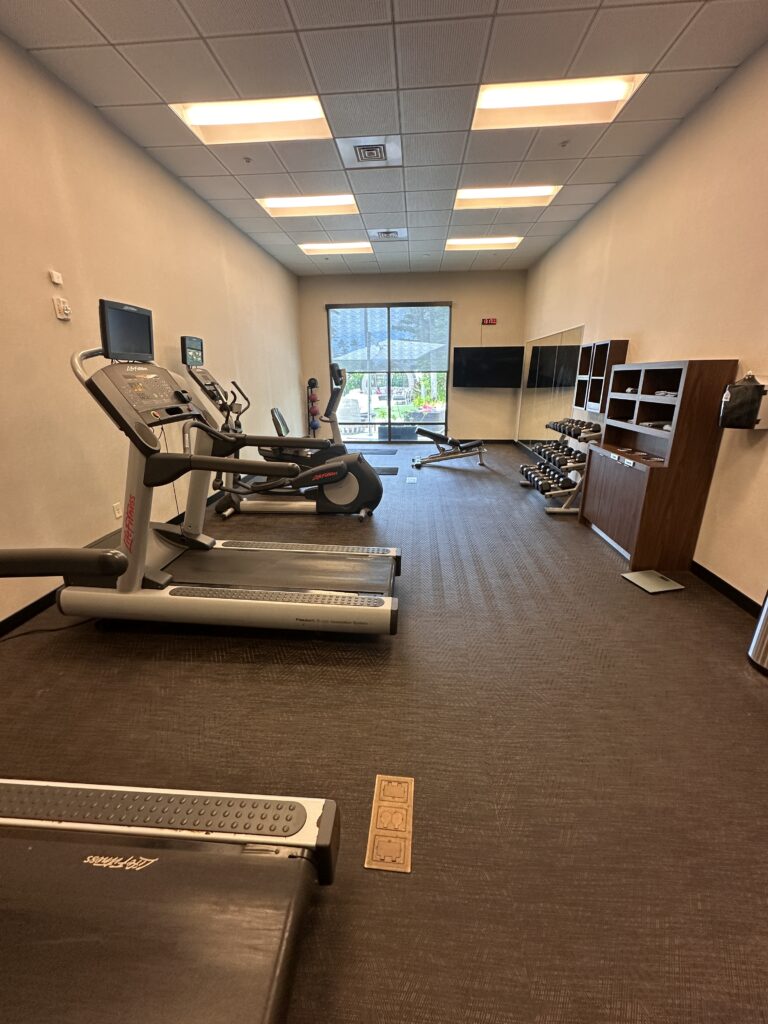 a room with exercise equipment