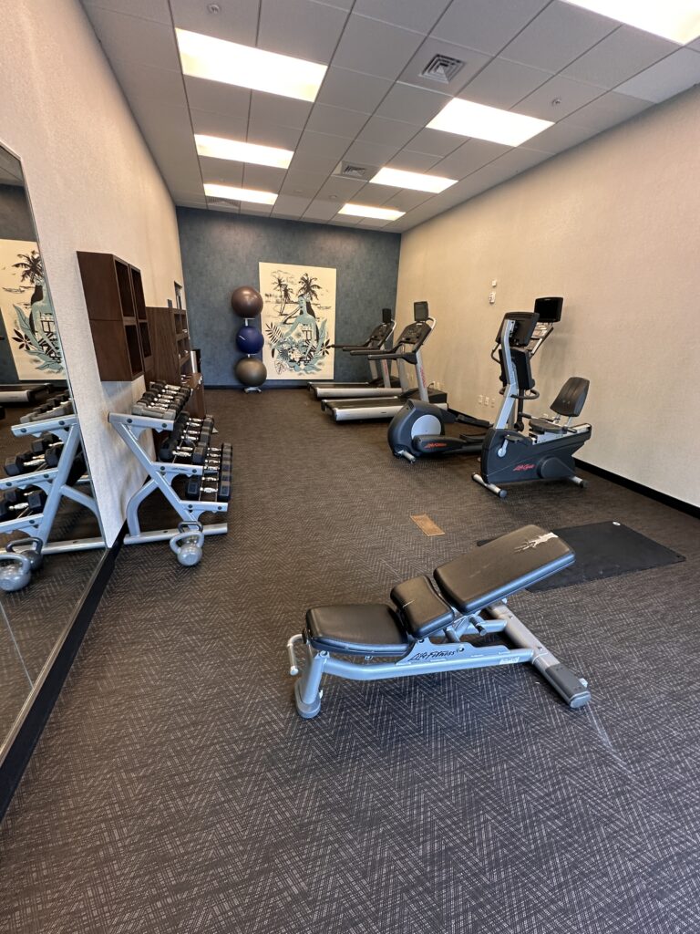 a room with exercise equipment