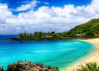Best Time to Visit O‘ahu: Weather, Crowds & Culture a beach with rocks and trees