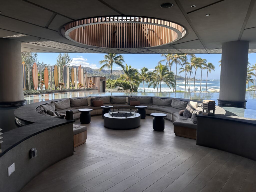 Review: The Ritz-Carlton O‘ahu, Turtle Bay — North Shore Luxury with Room to Breathe Hawaii Calling a large round patio area at the Ritz-Carlton Oahu Turtle Bay with a fire pit and a large round fire pit