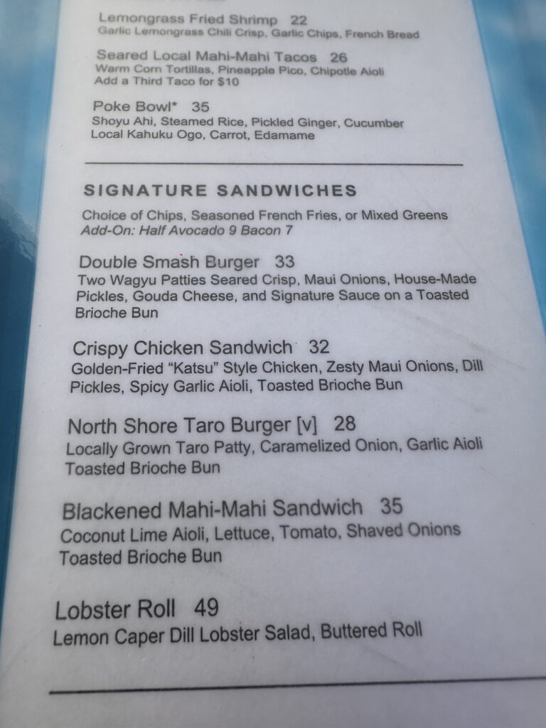 Review: The Ritz-Carlton O‘ahu, Turtle Bay — North Shore Luxury with Room to Breathe Hawaii Calling a menu of a restaurant