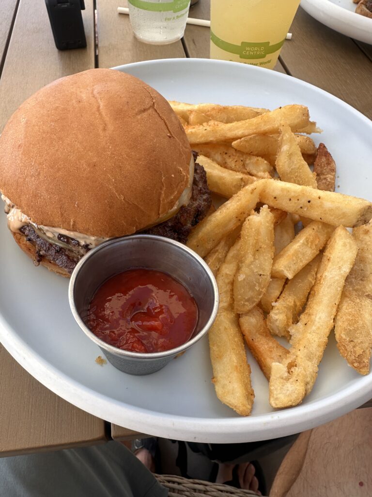 Review: The Ritz-Carlton O‘ahu, Turtle Bay — North Shore Luxury with Room to Breathe Hawaii Calling a plate of food with a burger and fries