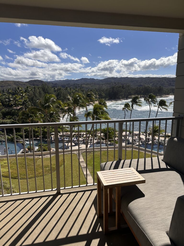 Review: The Ritz-Carlton O‘ahu, Turtle Bay — North Shore Luxury with Room to Breathe Hawaii Calling a balcony with a view of the ocean and palm trees