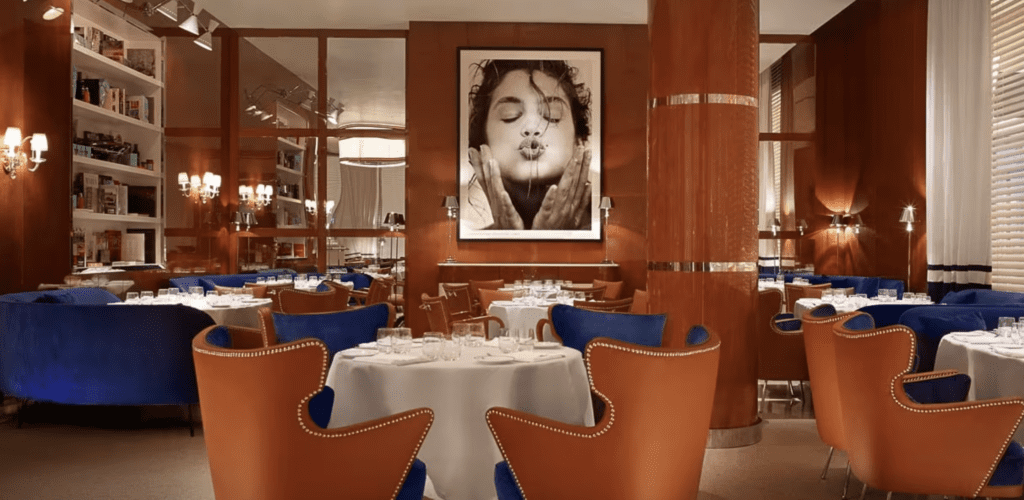 a room with tables and chairs